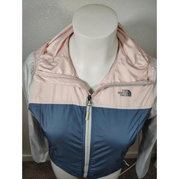 The North Face Colorblock Windwall Women Light Weight Hoodie Zip Up Wind Breaker - Picture 3 of 9